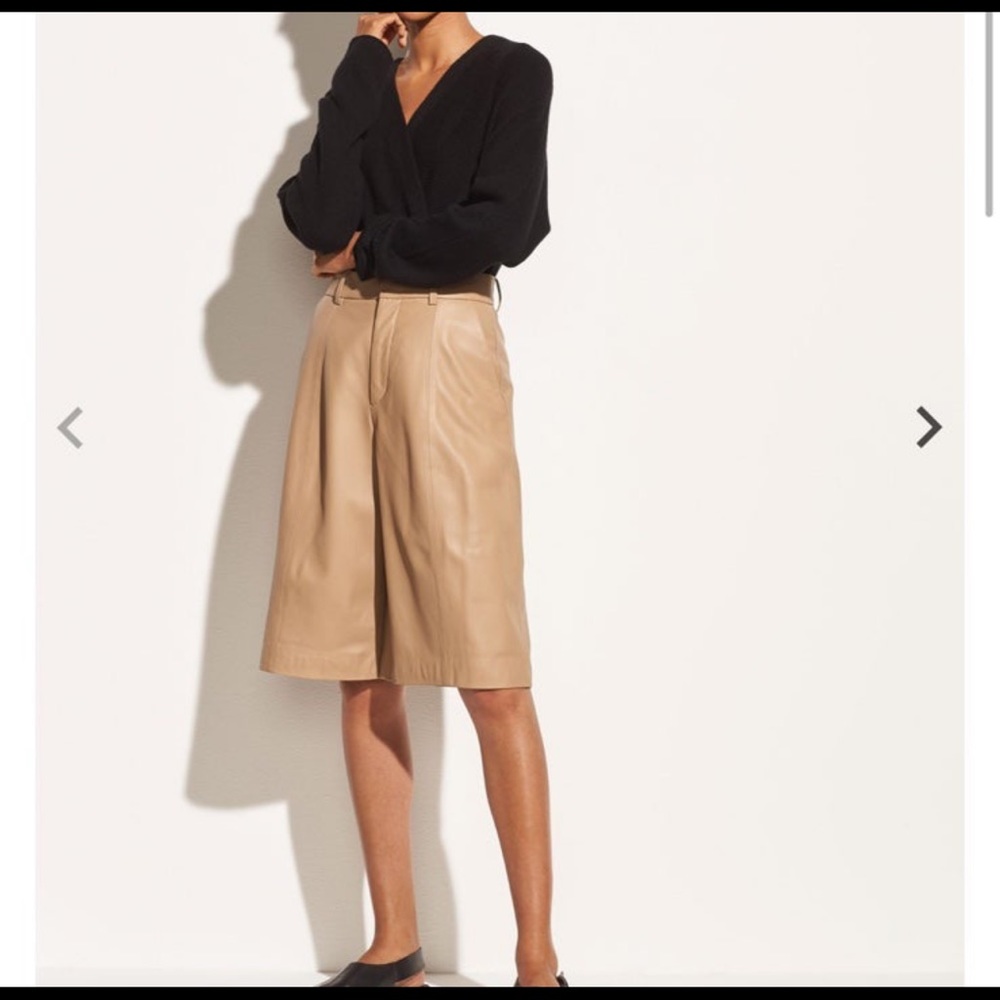 Vince leather Bermuda shorts